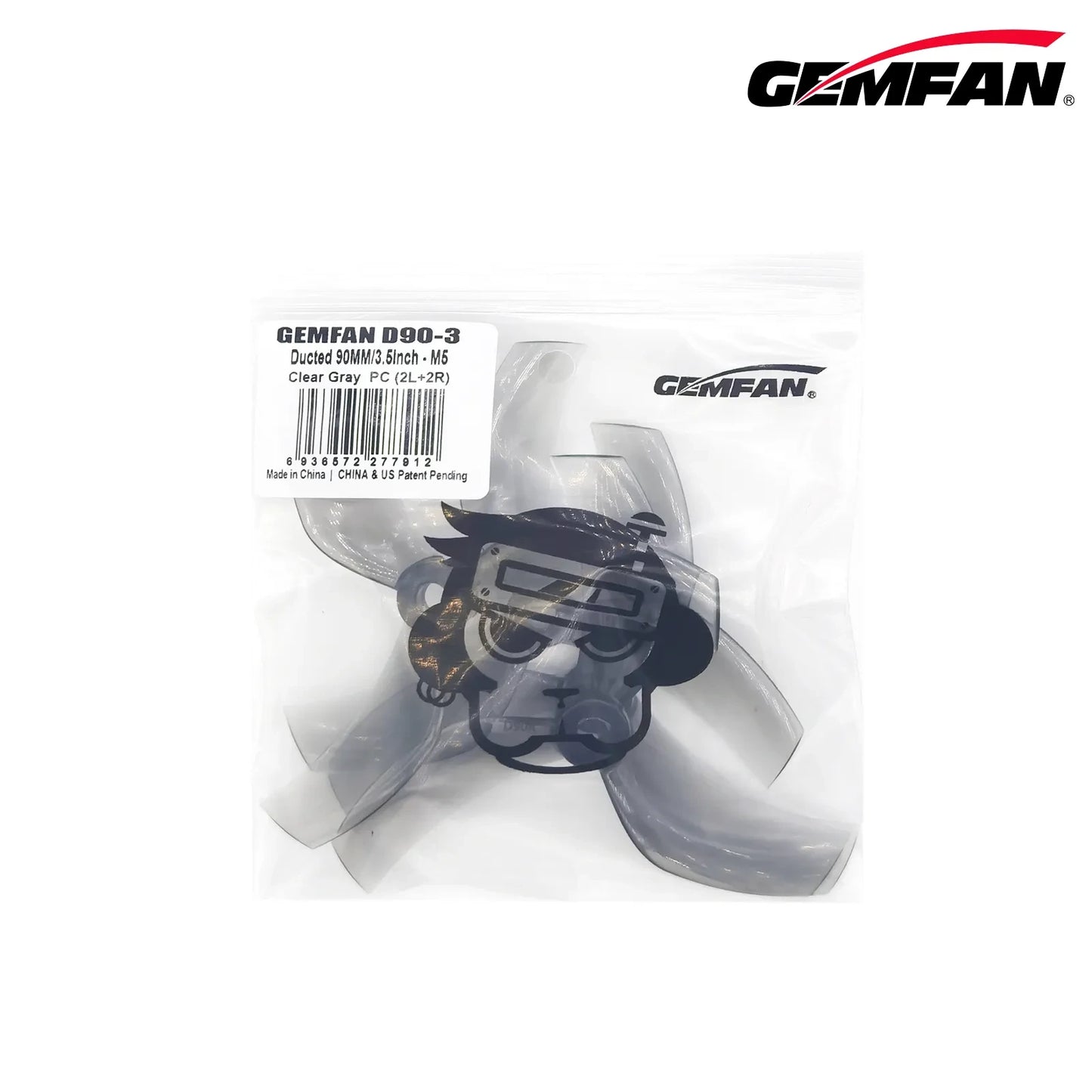 Gemfan Ducted D90-3 (3.5Inch) PC M5 - Clear Gray - (2CCW+2CW)