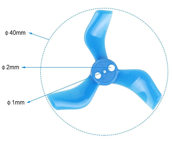 BETAFPV 40mm 3-Blade Propellers 1.5mm Shaft Multicolor (16pcs)