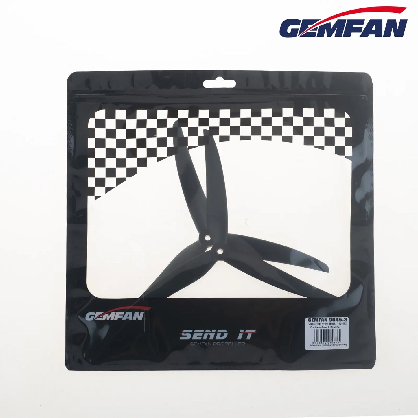 Gemfan 9045-3 Glass Fiber Nylon - Black - (1CCW+1CW)
