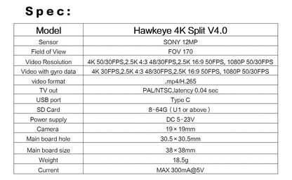 Hawkeye 4K Split Cam V4
