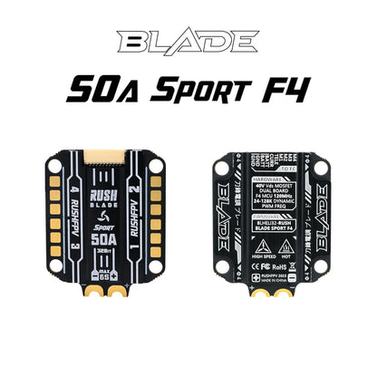 Stack RushFPV RUSH BLADE F722 30x30 FCV2 Version & 50A Sport F4 3-6S ESC & RUSH Tank II VTX Combo