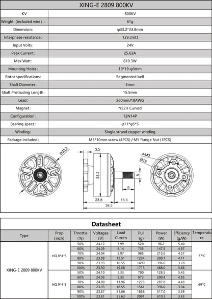 iFlight XING-E 2809 Cinelifter Motor 800KV