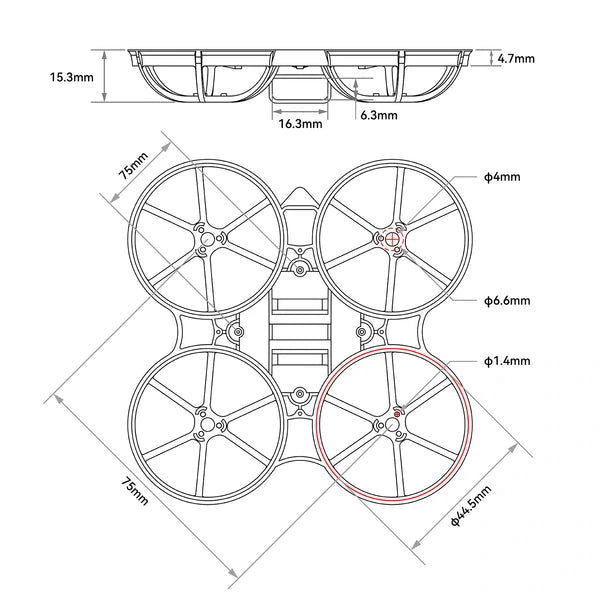 BETAFPV Meteor75 Air Brushless Whoop Clear White Frame