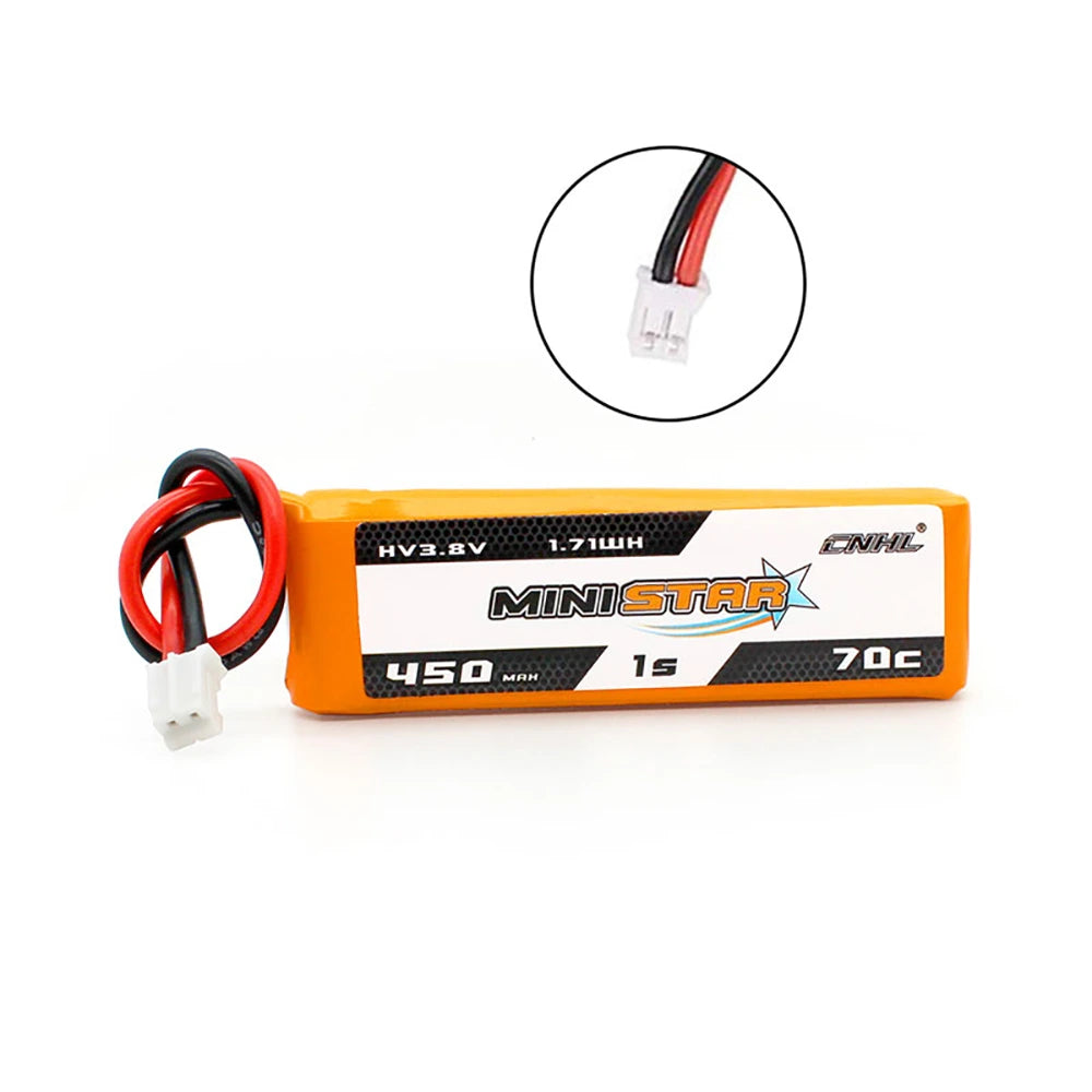 CNHL MiniStar HV Lipo 1S 3.8V 450mAh 70C PH2.0 (4pcs)