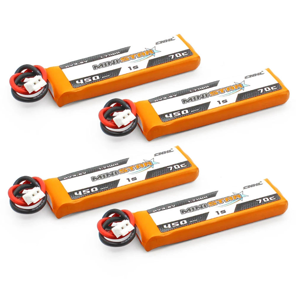 CNHL MiniStar HV Lipo 1S 3.8V 450mAh 70C PH2.0 (4pcs)