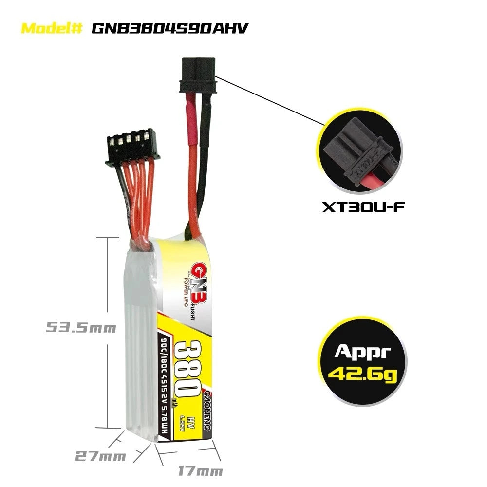 GNB GAONENG LiHV 4S 15.2V 380mAh 90C XT30