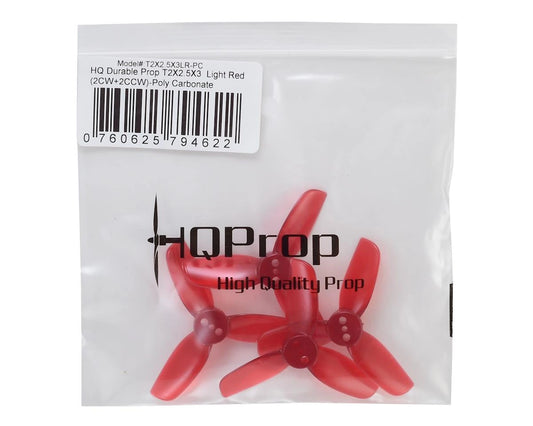 HQProp Durable T2X2.5X3 3-blade 2inch Light Red (2CCW+2CW)