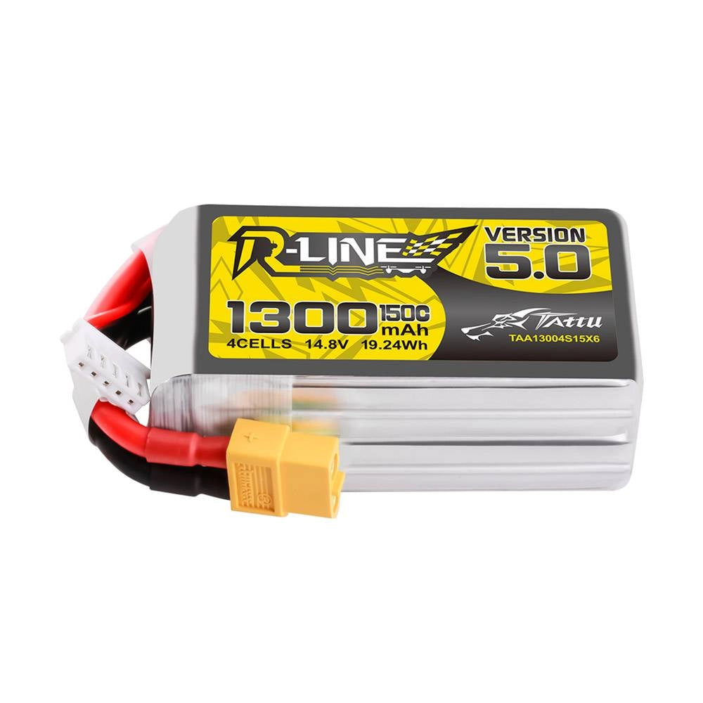 Usaldusväärne ning kõrge kvaliteediga Tattu R-Line 5.0 1300mAh 4S 150C FPV drooni aku